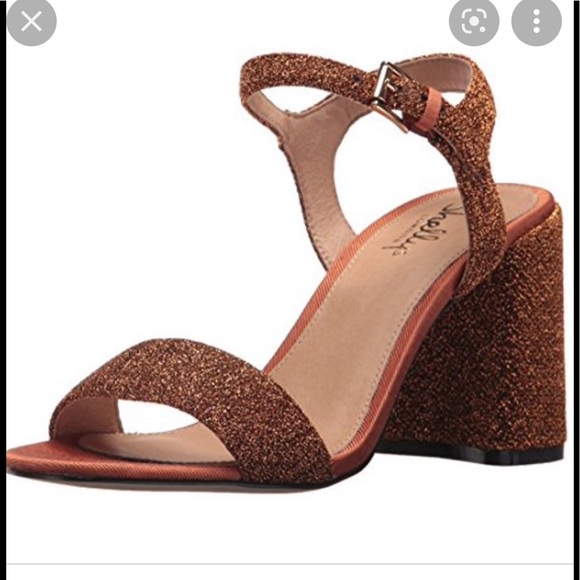 Shelly’s London gale burnt orange copper block heels Sz 7 new - Picture 2 of 3